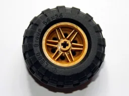 Wheel 30.4mm D. x 20mm with No Pin Holes and Reinforced Rim with Black Tire 56 x 26 Balloon (56145 / 55976) / Pearl Gold