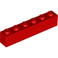 Brick 1 x 6 / Red