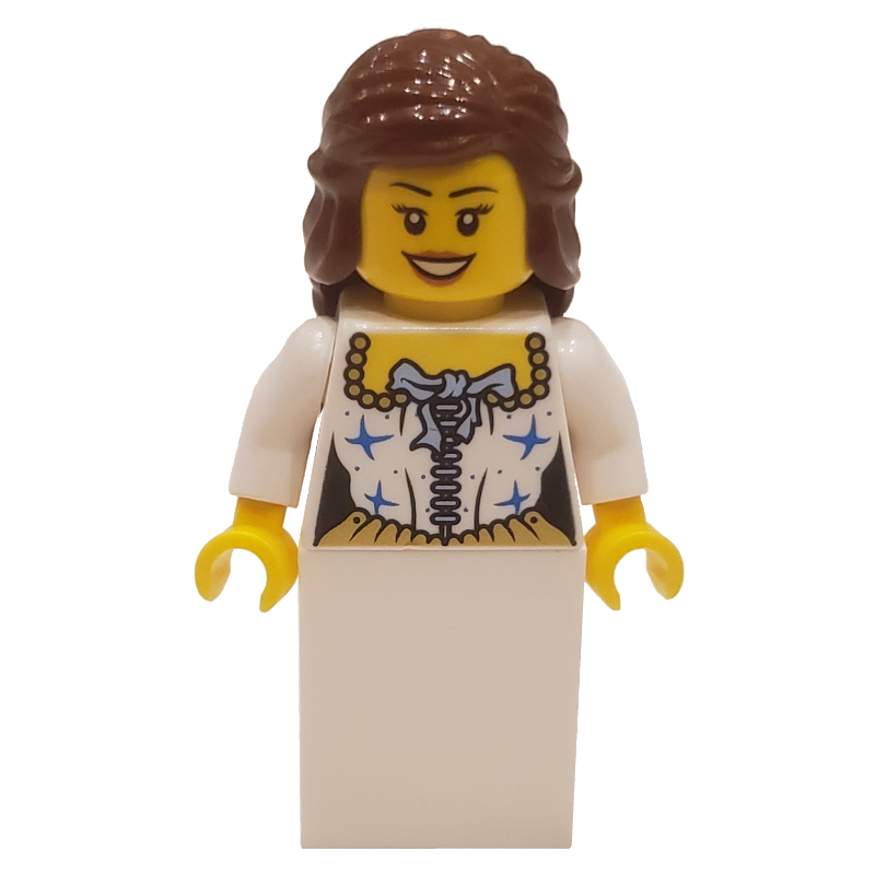 Lego Bride, White and Blue Corset Dress with Bow
