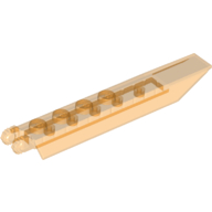 Lego Hinge Plate 1 x 8 Locking with Angled Side Extensions, Squared Plate Underside, 7 Teeth / Trans-Orange