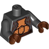 Lego Torso Gold Body Armor Print (Lando Calrissian - Skiff Guard), Black Arms, Reddish Brown Hands / Black