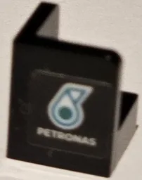 Panel 1 x 1 x 1 Corner with Dark Turquoise and White Petronas Logo Pattern Model Right Side (Sticker) - Set 75883