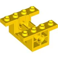 Gearbox 4 x 4 x 1 2/3 with 1 x 2 Cutouts, Pin Holes / Yellow