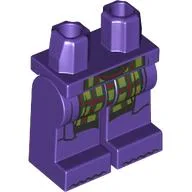 Hips and Dark Purple Legs with Coat Ends, Dark Green/Lime/Dark Red Plaid Kilt Print / Dark Purple