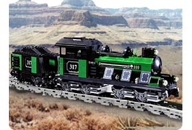 Lego Large Train Engine with Tender Green