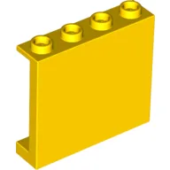 Panel 1 x 4 x 3 [Side Supports / Hollow Studs] / Yellow