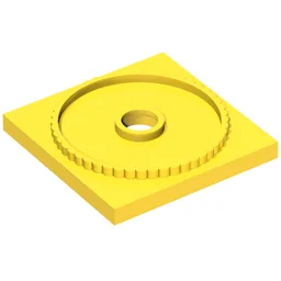 Turntable 4 x 4 Square Base, Locking / Yellow