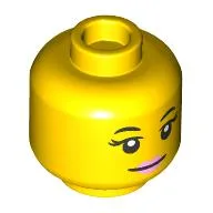 Minifig Head Nova, Bright Pink Lips, Smile / Closed Eyes, Open Mouth Sleeping / Yellow