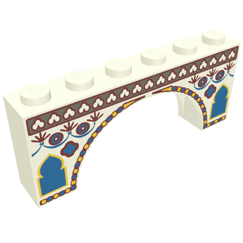 Lego Brick Arch 1 x 6 x 2 with Indian Print