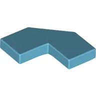 Tile Special 2 x 2 Corner with Cut Corner - Facet / Medium Azure