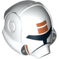 Lego Helmet Republic Trooper with Orange Print / White