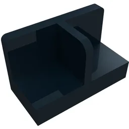 Panel 1 x 2 x 1 with Rounded Corners and Central Divider / Black