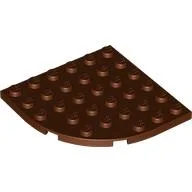Plate Round Corner 6 x 6 / Reddish Brown