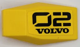 Large Figure Armor Plate Small with Black '02' and 'VOLVO' Pattern (Sticker) - Set 42081