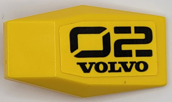 Lego Large Figure Armor Plate Small with Black '02' and 'VOLVO' Pattern (Sticker) - Set 42081