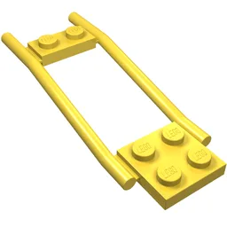 Animal / Creature Accessory, Horse Hitching, 1 x 2 Plate and 2 x 2 Plate [Studded] / Yellow
