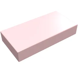 Tile 1 x 2 with Groove / Light Pink