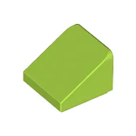 Brick Sloped 30° 1 x 1 x 2/3 (Cheese Slope) / Lime