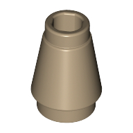 Lego Cone 1 x 1 [Top Groove] / Dark Tan