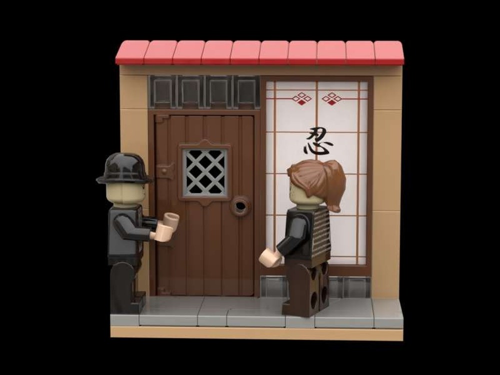 Lego In front of the restaurant