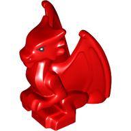 Lego Creature, Dragon, Baby, Sitting with Black Eyes print / Red