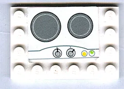 Tile, Modified 4 x 6 with Studs on Edges with Stove Top Pattern (Sticker)