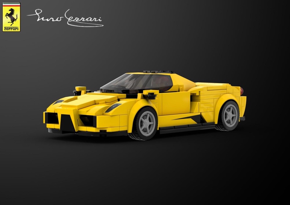 Lego Ferrrari Enzo Yellow- Speed Champions 8 Studs wide