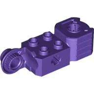 Technic Brick Special 2 x 2 with Axle Hole, Rotation Joint Ball Half [Vertical Side], Vertical Axle Hole End / Dark Purple