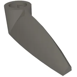 Technic Tooth 1 x 3 with Axle Hole [Hollow Underside] / Dark Bluish Gray