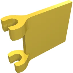 Flag 2 x 2 Square, Flat Clip Edge [Thick Clips] / Yellow