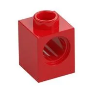 Technic Brick 1 x 1 with Pin Hole / Red