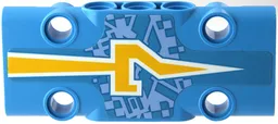 Technic, Panel Plate 3 x 7 x 1 with Yellow Stylized Number 7 on Bright Light Blue 'XTREME' Pattern (Sticker) - Set 42124