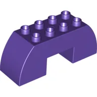 Duplo Brick 2 x 6 x 2 Curved with 2 x 2 Cutout on Bottom / Dark Purple