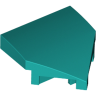 Lego Brick Wedged, Curved 2 x 2 with Stud Notches / Dark Turquoise