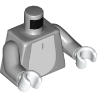 Lego Torso White Fur Print, Light Bluish Gray Arms, White Hands / Light Bluish Gray