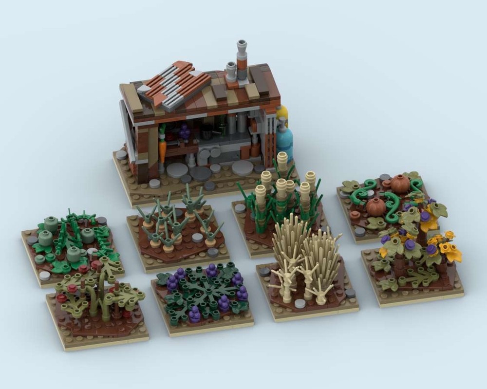 Lego Fallout Modular Wasteland Camp - Crops & Cooking Station V1