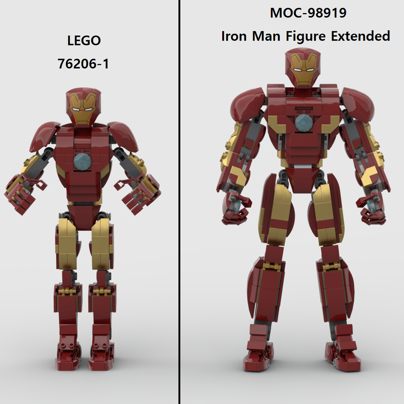 Lego 76206 Iron Man Figure extended MOD