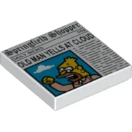 Tile 2 x 2 with Newspaper 'Springfield Shopper' Print