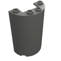 Cylinder Half 2 x 4 x 5 with 1 x 2 cutout / Dark Bluish Gray