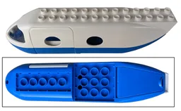 Duplo Airplane Jetliner Fuselage with Blue Base and Cargo Door (2150c04 / 2154)
