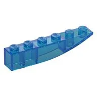 Brick Curved Inverted 6 x 1 / Trans-Dark Blue