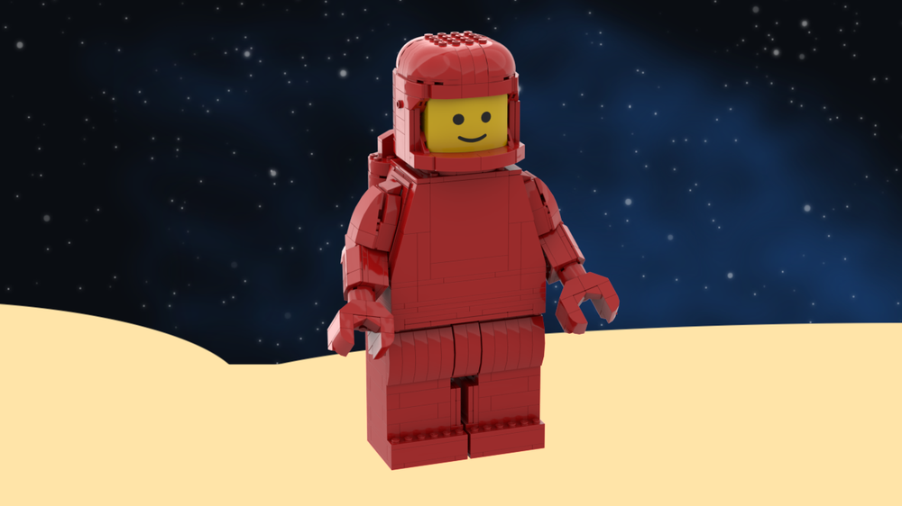 Lego Classic Space: Upscale Spaceman Astronaut Minifigure in RED