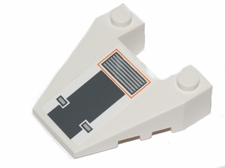 Lego Wedge 4 x 4 Taper with Stud Notches with SW Snowspeeder Vent, Light and Dark Bluish Gray Grille Pattern (Sticker) - Set 75014