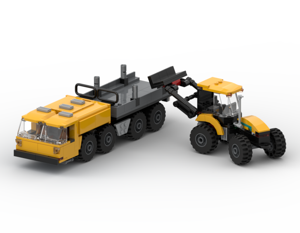 Lego 8x8 Flatbed and New Holland TV6070 (60409 alt)