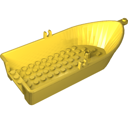 Lego Boat / Rowing Boat 18 x 8 x 2 1/3 with Oarlocks / Yellow
