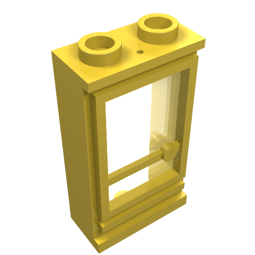 Lego Door 1 x 2 x 3 Left with Hollow Studs, Fixed Glass / Yellow