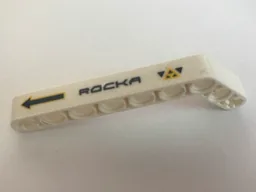 Technic, Liftarm, Modified Bent Thick 1 x 9 (7 - 3) with 'ROCKA' and Arrow Pattern (Sticker) - Set 44014