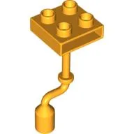 Duplo Crank Handle, Long with 2 x 2 Plate / Bright Light Orange