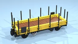 4-Wheel Stake Wagon (SNOT, yellow, 8 studs wide)