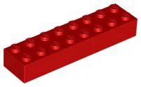 Brick 2 x 8 / Red